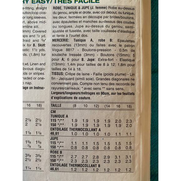 Vogue sewing pattern 9062 tunic dress skirt Size 14 16 18 - Picture 5 of 6